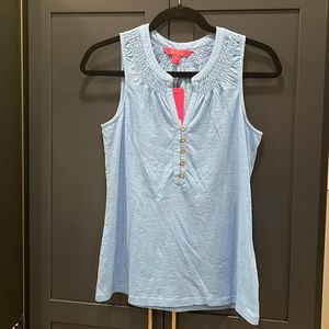 Lilly Pulitzer Blue Peri Essie Top, XS